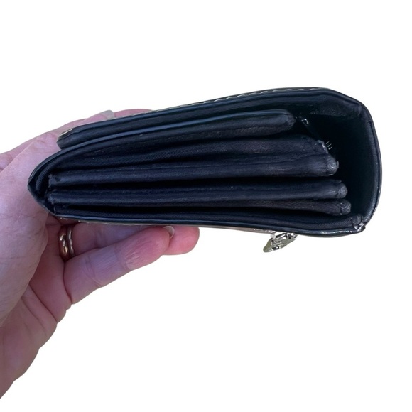 Anne Klein Long Wallet in Black Leather EUC many card slots - Picture 4 of 5